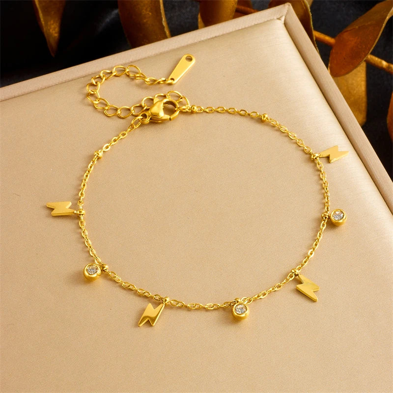 Gold Charm Bracelet (Stainless Steel)