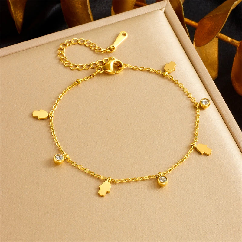 Gold Charm Bracelet (Stainless Steel)