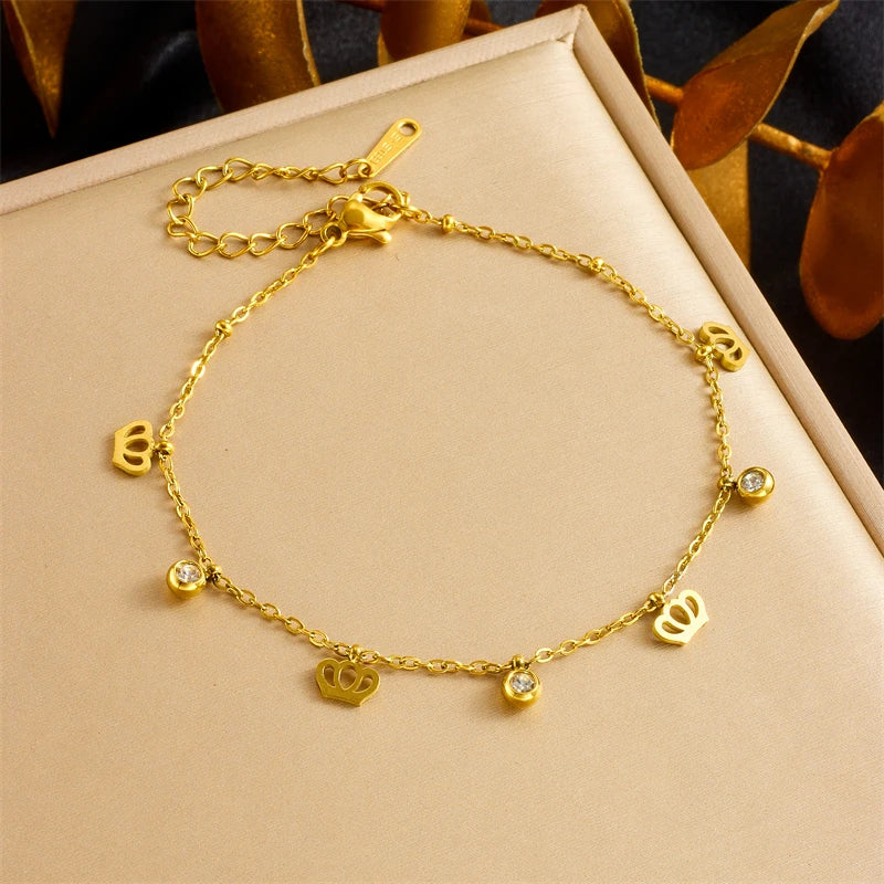 Gold Charm Bracelet (Stainless Steel)