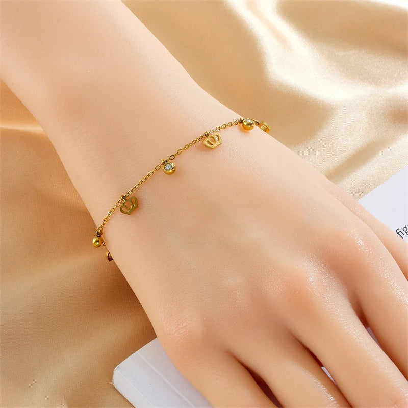 Gold Charm Bracelet (Stainless Steel)