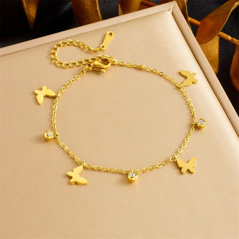 Gold Charm Bracelet (Stainless Steel)