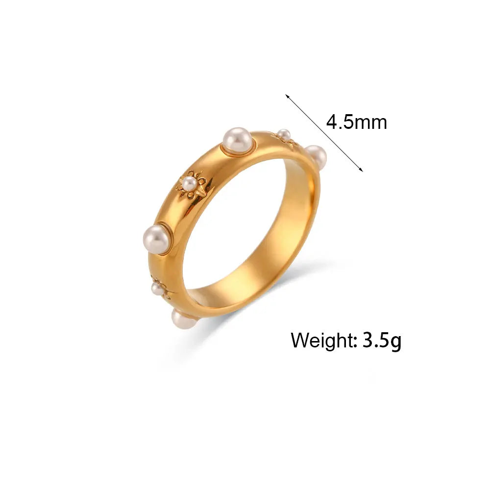 Gold-Plated Pearl & CZ Ring