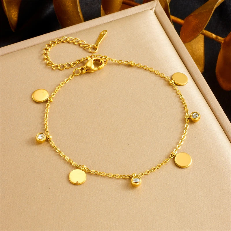 Gold Charm Bracelet (Stainless Steel)