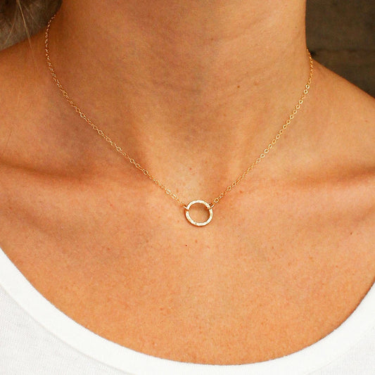 Stainless Steel Round Pendant Necklace
