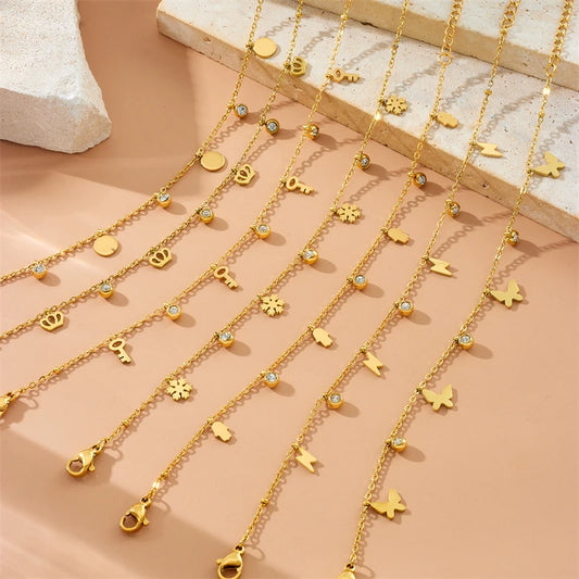 Gold Charm Bracelet (Stainless Steel)